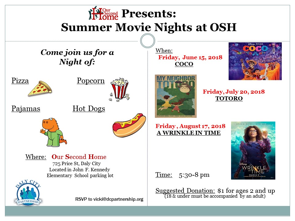 Summer Movie Nights at OSH | Daly City Partnership